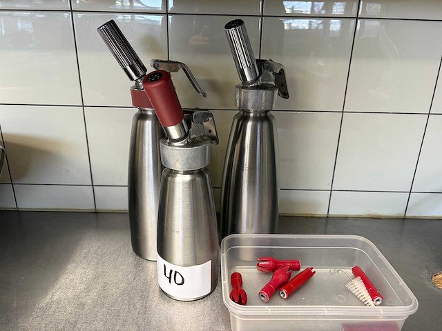 Isi rvs slagroomspuit (3x) - afbeelding 1 van  3
