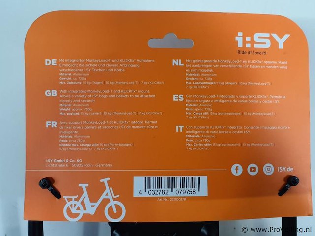 I:sy voordrager met klickfix - kleur zwart - afbeelding 3 van  4