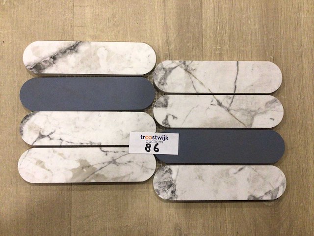 Italgraniti moods ovale invis grey/cielo glans mozaïektegel 19,5x37 cm 12,34 m² - afbeelding 1 van  4