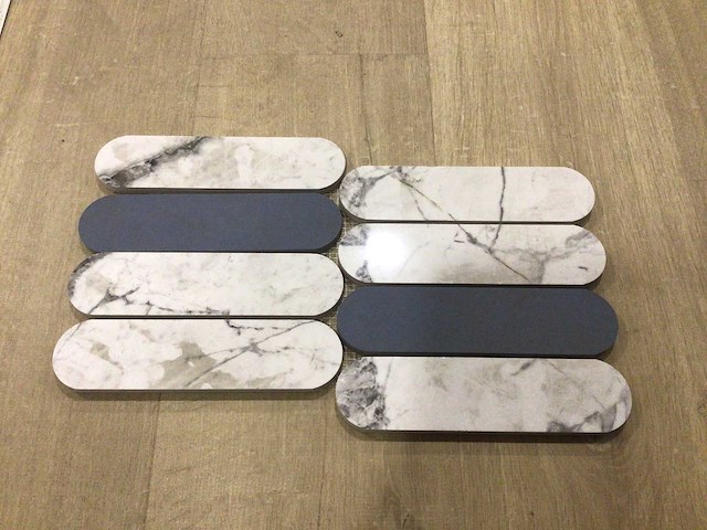 Italgraniti moods ovale invis grey/cielo glans mozaïektegel 19,5x37 cm 12,34 m² - afbeelding 3 van  4