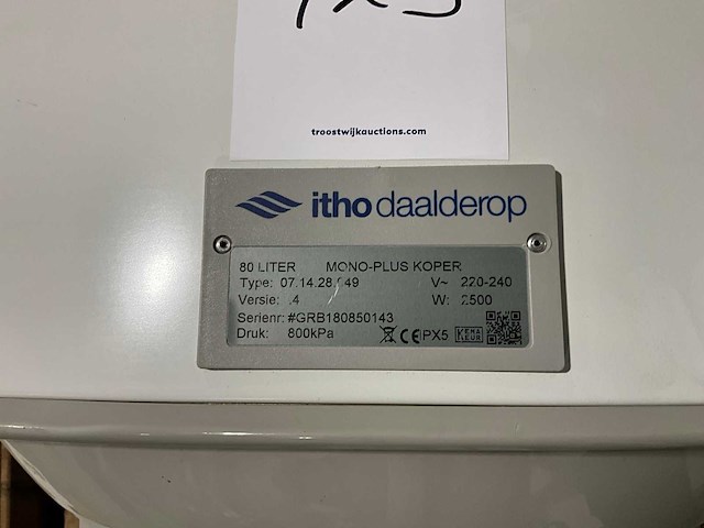 Itho daalderop mono koper 80 liter elektrische boiler - afbeelding 4 van  4