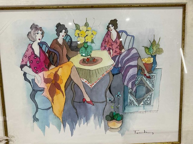 Itzchak tarkay - aquarel blissful moments - afbeelding 4 van  6