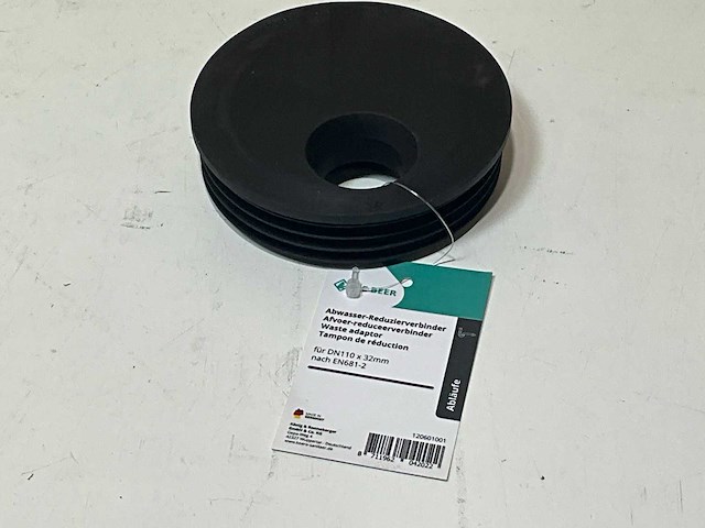 J de beer afvoerreduceerstuk dn110x32mm tpe-zwart (86x) - afbeelding 1 van  5