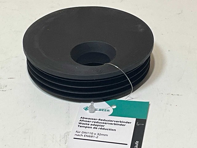 J de beer afvoerreduceerstuk dn110x32mm tpe-zwart (86x) - afbeelding 4 van  5