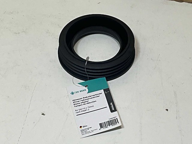J de beer afvoerreduceerstuk dn110x75mm tpe-zwart (56x) - afbeelding 2 van  6