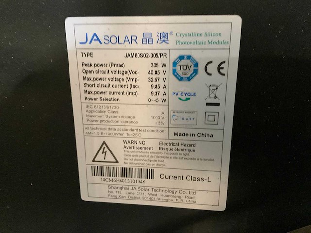 Ja solar jam60s02-305/pr zonnepaneel (10x) - afbeelding 3 van  4