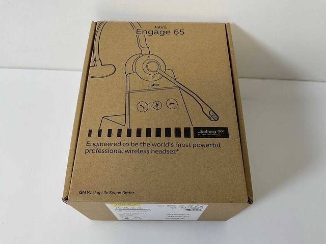 Jabra (engage 65), wireless-noise cancelling stereo headset headphones (12x) - afbeelding 4 van  8