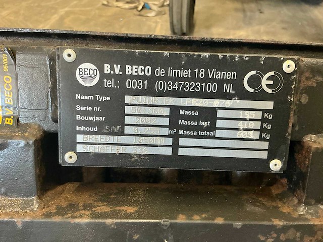 Jaco 850 schäffer puinbak ongebruikt - afbeelding 2 van  10