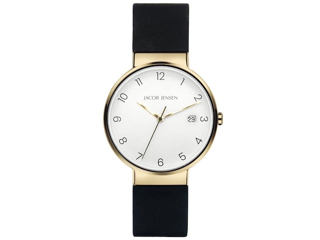 Jacob jensen timeless nordic jj186 classic horloge zwart/goud - afbeelding 1 van  1