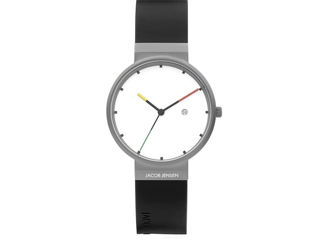 Jacob jensen titanium 642 horloge met datum witte wijzerplaat 36mm - afbeelding 1 van  1