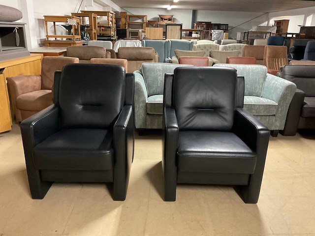 Jacob lederen fauteuil set van 2 - afbeelding 11 van  16