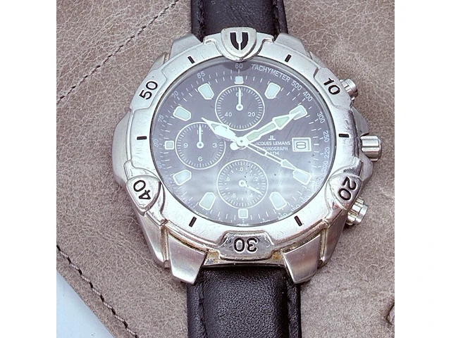 Jacques lemans chronograph herenhorloge - afbeelding 2 van  7