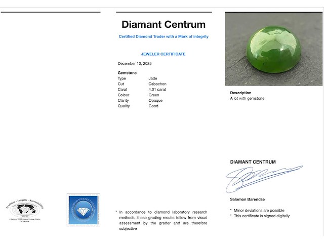 Jade 4.01 carat - afbeelding 2 van  3