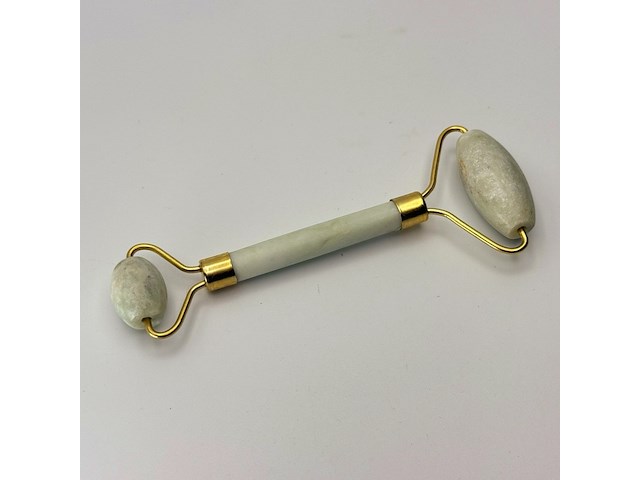 Jade massageroller met goldplating - afbeelding 1 van  6