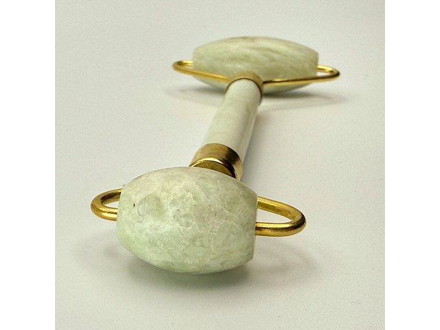 Jade massageroller met goldplating - afbeelding 3 van  6