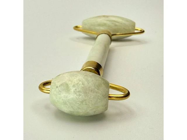 Jade massageroller met goldplating - afbeelding 3 van  6