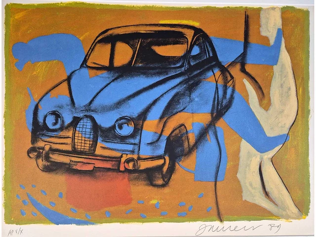 Jan van riet - zeefdruk - 70 x 90 - afbeelding 2 van  2