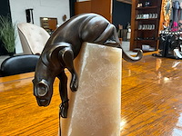 Jansen deco panther onyx base statue - afbeelding 3 van  4