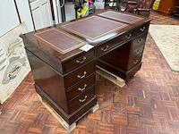 Jansen english pedistal mahogany bureau - afbeelding 2 van  3