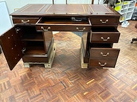 Jansen english pedistal mahogany bureau - afbeelding 3 van  3