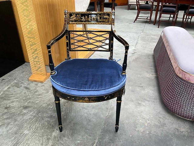 Jansen furniture chinoiserie-cust eetkamerstoel (5x) - afbeelding 3 van  8