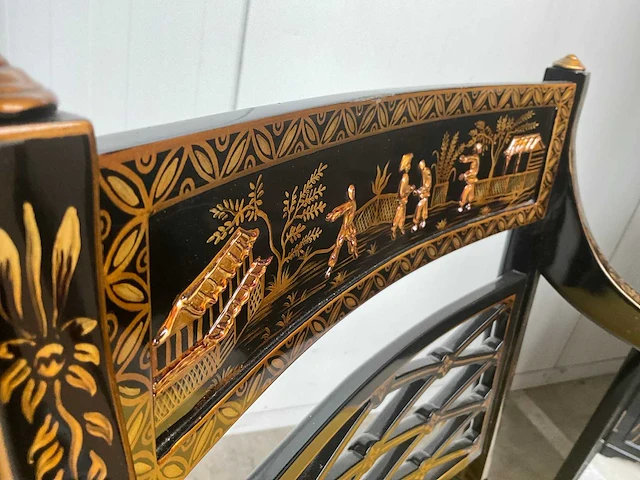Jansen furniture chinoiserie eetkamerstoel (6x) - afbeelding 5 van  7