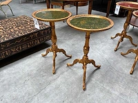Jansen furniture chinoiserie groen bijzettafel (2x)