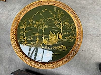 Jansen furniture chinoiserie groen bijzettafel (2x) - afbeelding 3 van  5
