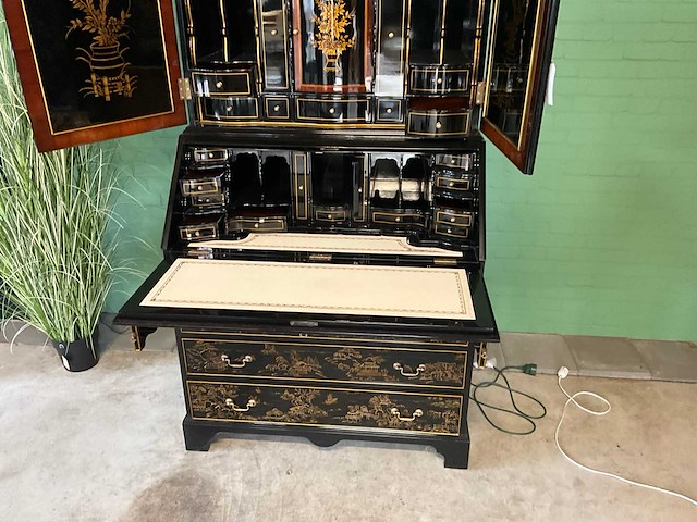 Jansen furniture chinoiserie klep secretaire - afbeelding 2 van  9