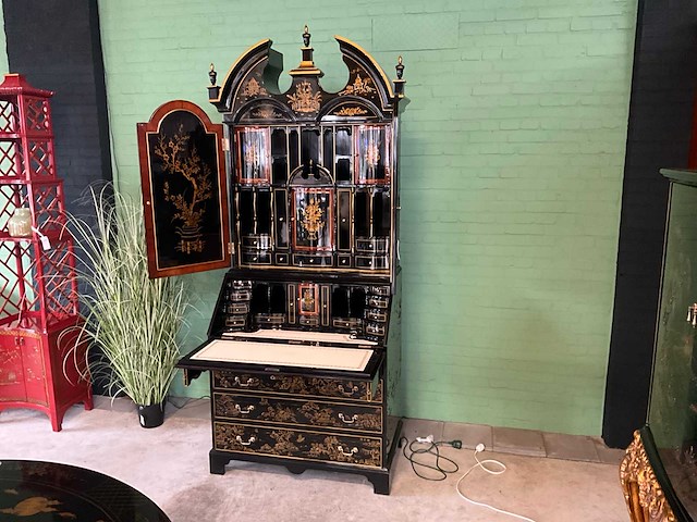 Jansen furniture chinoiserie klep secretaire - afbeelding 7 van  9