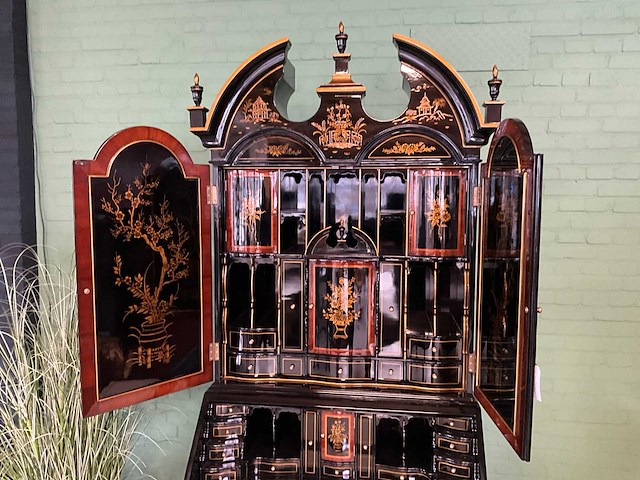 Jansen furniture chinoiserie klep secretaire - afbeelding 8 van  9