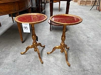 Jansen furniture chinoiserie rood bijzettafel (2x)