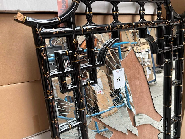 Jansen furniture chinoiserie spiegel gebroken - afbeelding 3 van  5