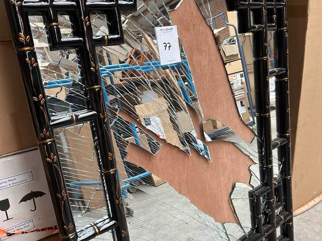Jansen furniture chinoiserie spiegel gebroken - afbeelding 4 van  5