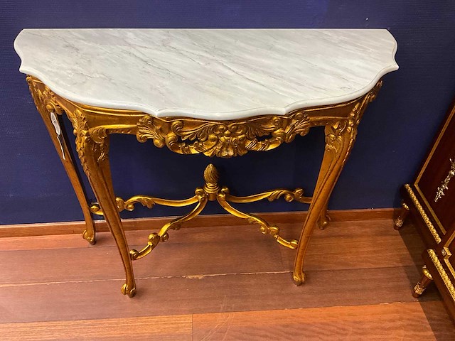 Jansen furniture louis xv console met spiegel - afbeelding 3 van  6