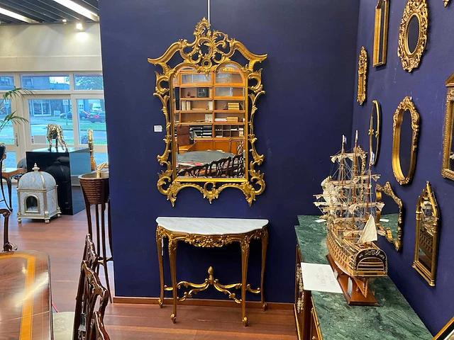 Jansen furniture louis xv console met spiegel - afbeelding 1 van  8