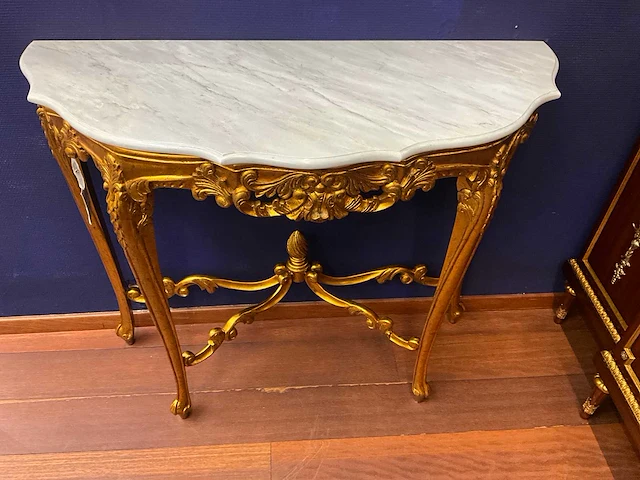 Jansen furniture louis xv console met spiegel - afbeelding 3 van  8