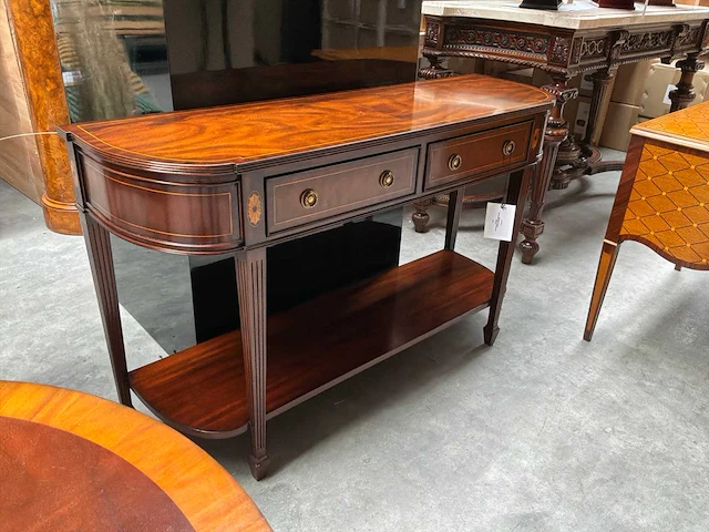 Jansen furniture wall console mahogany kast - afbeelding 3 van  9