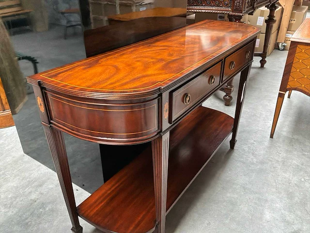 Jansen furniture wall console mahogany kast - afbeelding 5 van  9