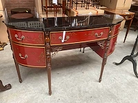 Jansen red chinoiserie side table