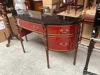 Jansen red chinoiserie side table - afbeelding 3 van  6