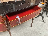 Jansen red chinoiserie side table - afbeelding 5 van  6