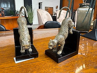 Jansen statue pair of leopards boekensteun (2x) - afbeelding 1 van  3