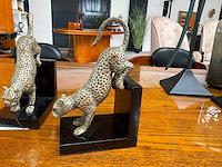Jansen statue pair of leopards boekensteun (2x) - afbeelding 3 van  3