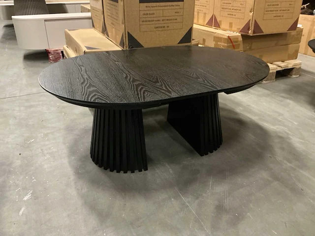 Japandi collection nola uitschuifbare coffee table black 45x80/110/140cm - afbeelding 3 van  4
