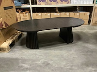 Japandi collection nola uitschuifbare coffee table dark brown 45x80/110/140cm - afbeelding 4 van  9