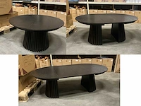 Japandi collection nola uitschuifbare coffee table dark brown 45x80/110/140cm