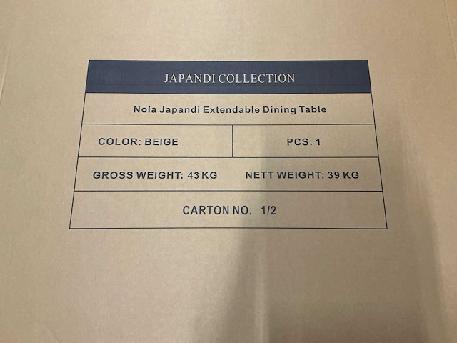 Japandi collection nola uitschuifbare eettafel 75x120/160/200cm beige - afbeelding 2 van  12