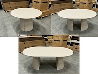 Japandi collection nola uitschuifbare eettafel 75x120/160/200cm beige