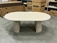 Japandi collection nola uitschuifbare eettafel 75x120/160/200cm beige - afbeelding 7 van  12